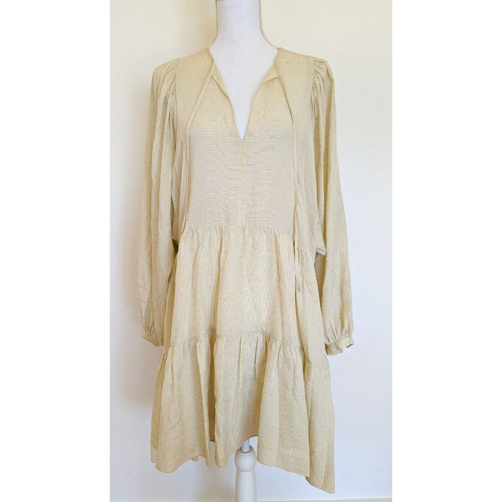 Anine Bing Madison Dress In Cream And Black Stripe Size S / 8-10 - Picture 2 of 10